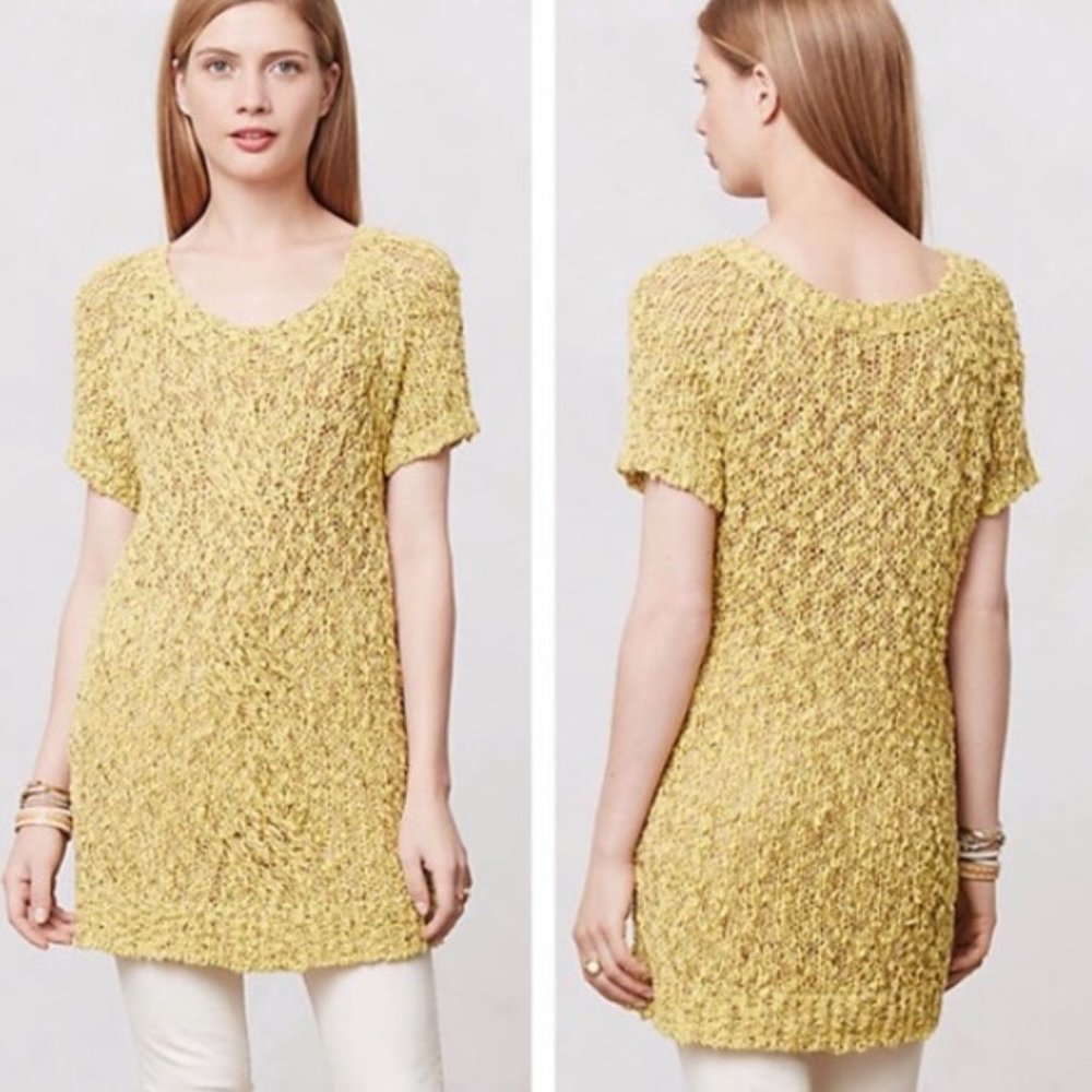 Anthropologie Moth Juliet Cozy Knit Yellow Top M
